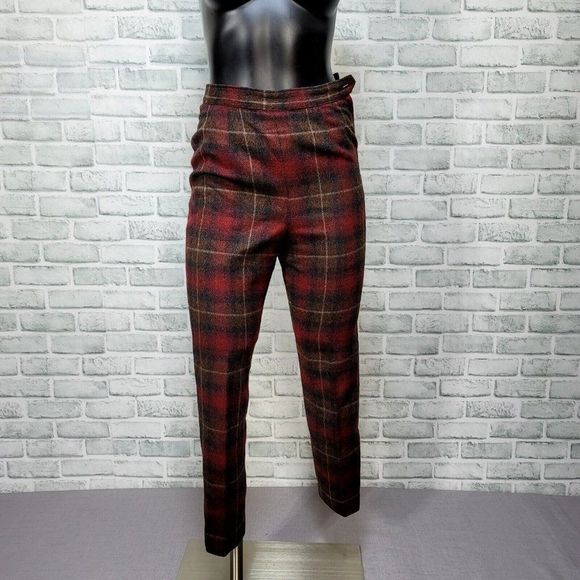 Vintage 60s Handmade Wool Blend Plaid Jacket & Peddle Pusher Pants Outfit Set - Picture 9 of 13